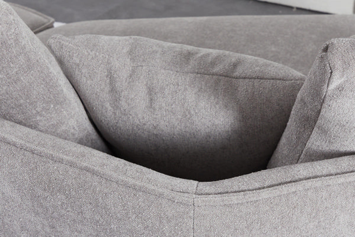 DESIGNSOFA GARBO Grau Webstoff - Schwarz/Grau, Textil/Metall (280/92/158cm) - KAWOLA