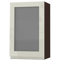 HÄNGESCHRANK Florence W2S/45 Lava / RAL 1013 perlweiß HG 45 / 32,5 / 72cm - Türanschlag rechts - Dunkelgrau/Weiß Hochglanz, Holz/Holzwerkstoff (45/72/32.5cm) - Feldmann-Wohnen