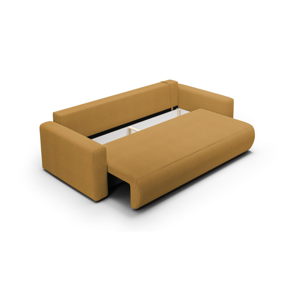SOFA mit Schlaffunktion Krewitz, Mustard Colour - Honig, Textil (238/70/105cm) - Meblito