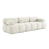 3-SITZER SOFA Chenille Stoff Weiß - Pink/Schwarz, Kunststoff/Textil (285/70/96cm) - LaMiaSofa