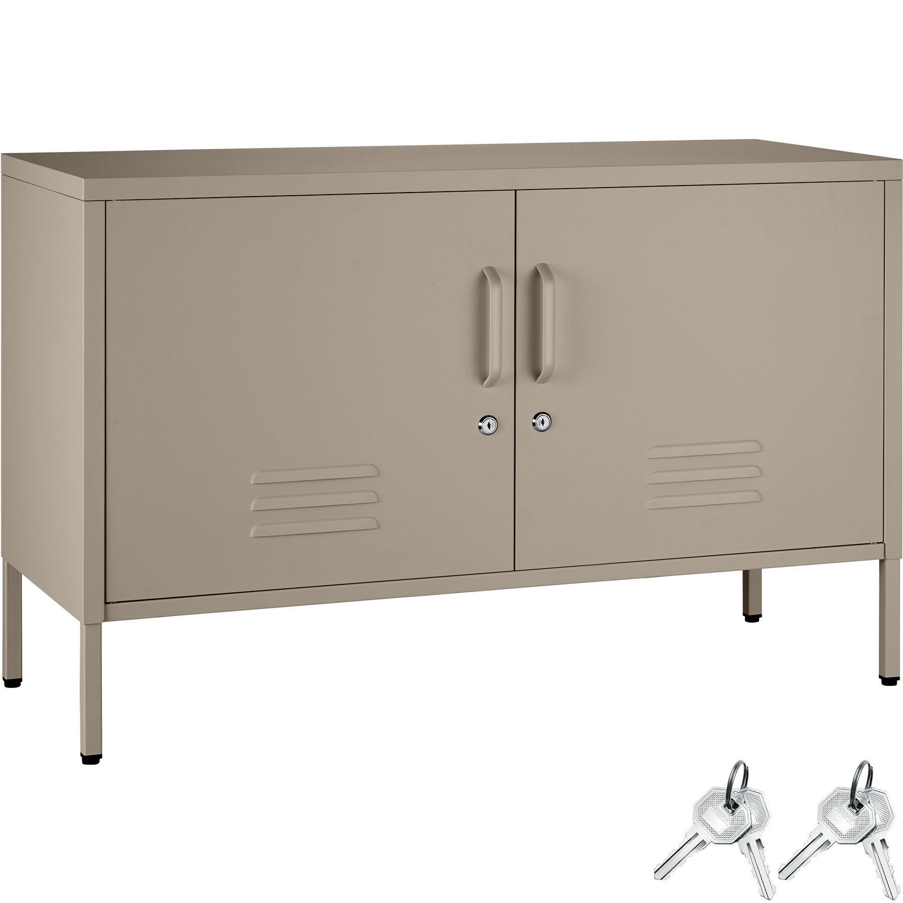 SIDEBOARD Baker, Kippschutz, höhenverstellbare Füße, taupe - Taupe, Metall (100/65/42.5cm) - tectake