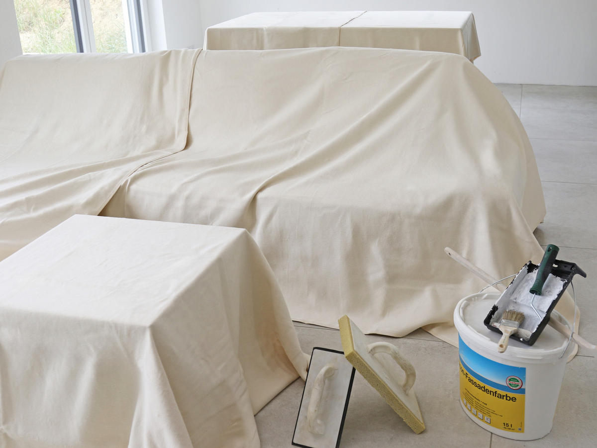 UMZUGSDECKE, 2er-Set, 100x200 cm, 100% Baumwolle, Weiß - Weiß, Textil (100/200cm) - Zollner