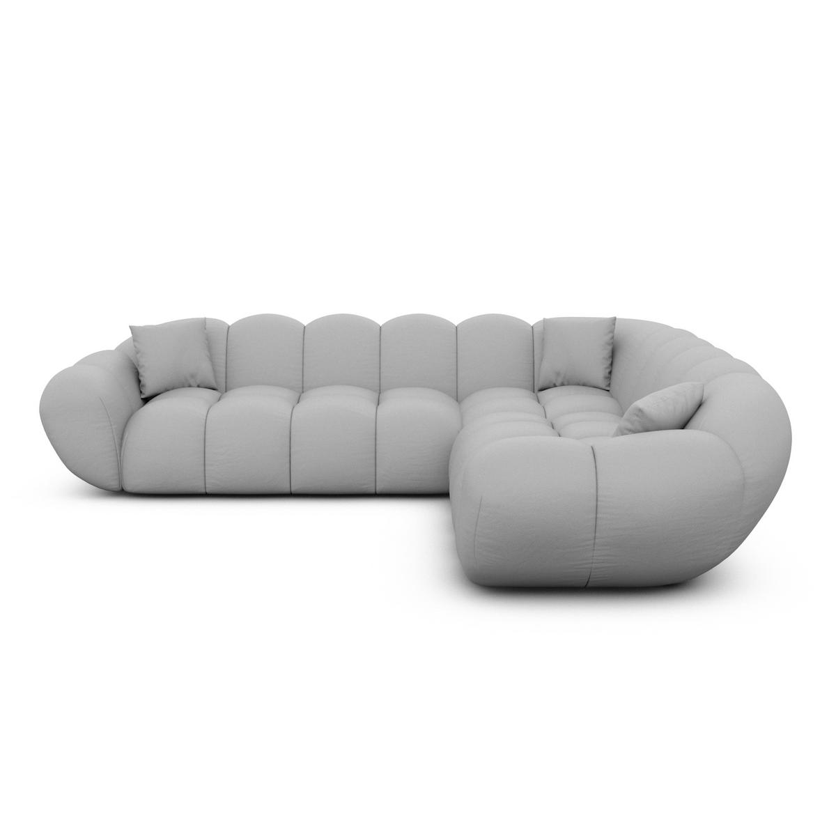ECKSOFA Liva Hellgrau Kunstleder - Hellgrau, Kunststoff (258/258cm) - VAROYAL