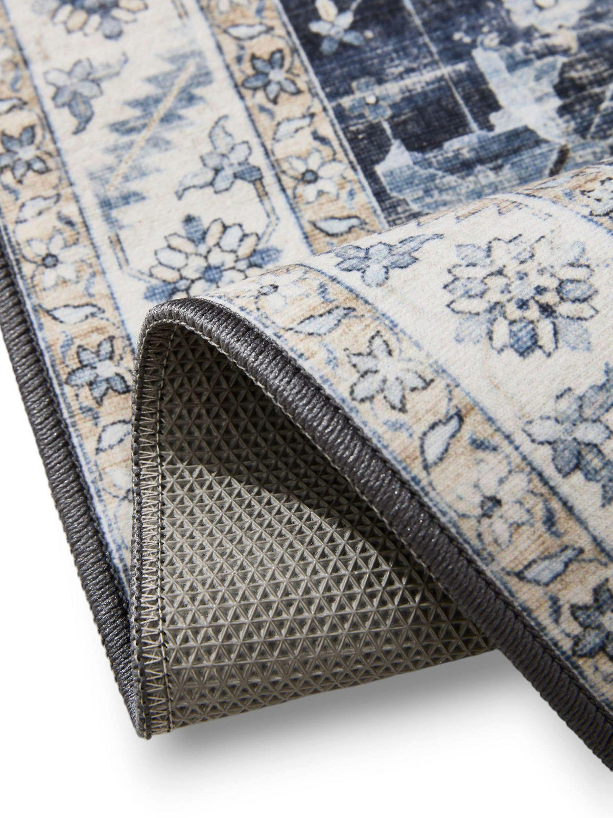 VINTAGE-TEPPICH George waschbar 300x400 cm - Blau, Kunststoff (300/400cm) - benuta