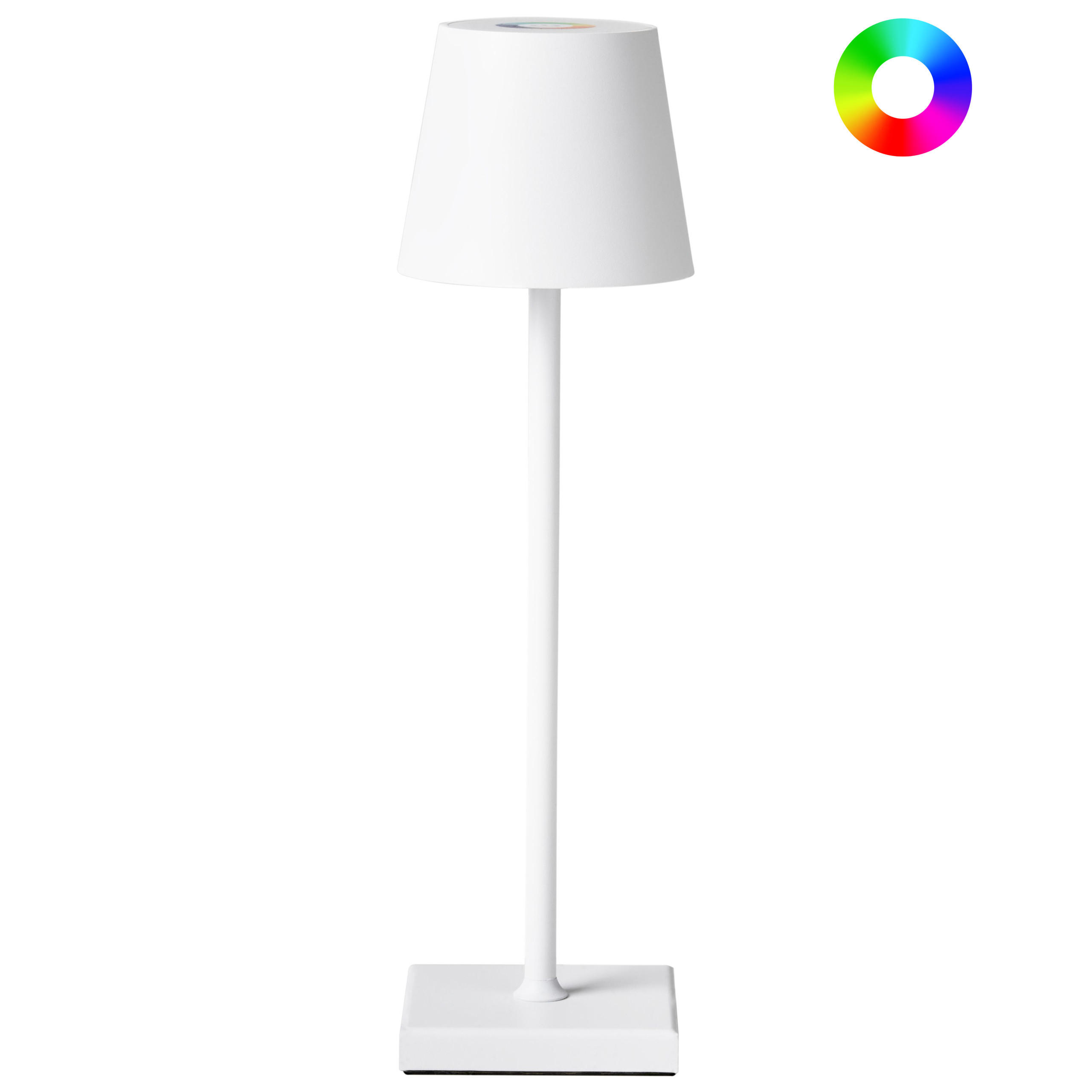 LED-TISCHLEUCHTE Weiß Valira - Weiß, Metall (10/10/37cm) - Beliani