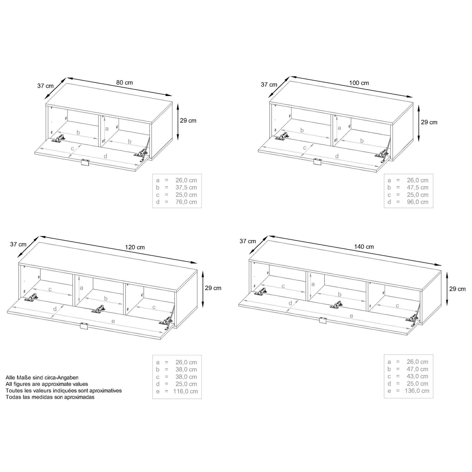 Thumbnail - Vladon Wohnwand, Weiß Hochglanz, Holzwerkstoff, 210x170x37 cm, Wohnzimmer, Wohnwände, Anbauwände