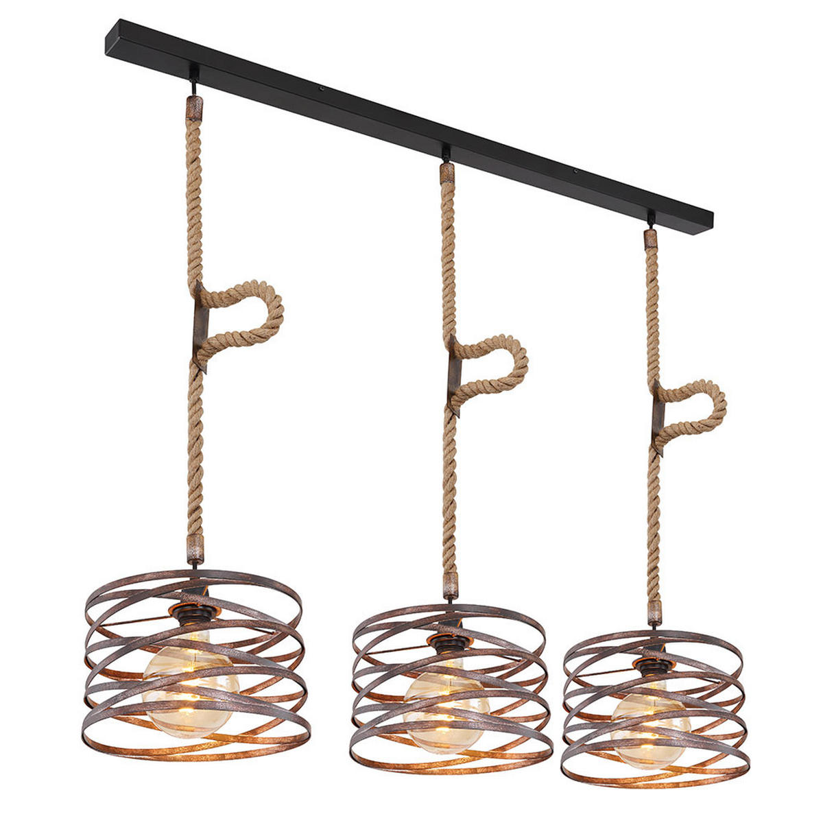 LED HÄNGELEUCHTE Metall Rostoptik Braun - Braun, Metall (115/28/120cm) - Globo Lighting