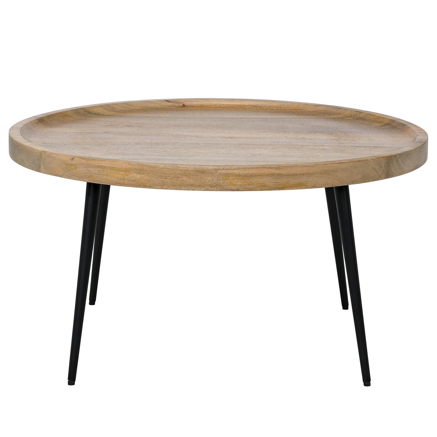 COUCHTISCH - Mango / Schwarz - Schwarz/Naturfarben, Holz (75/75/51cm) - home24