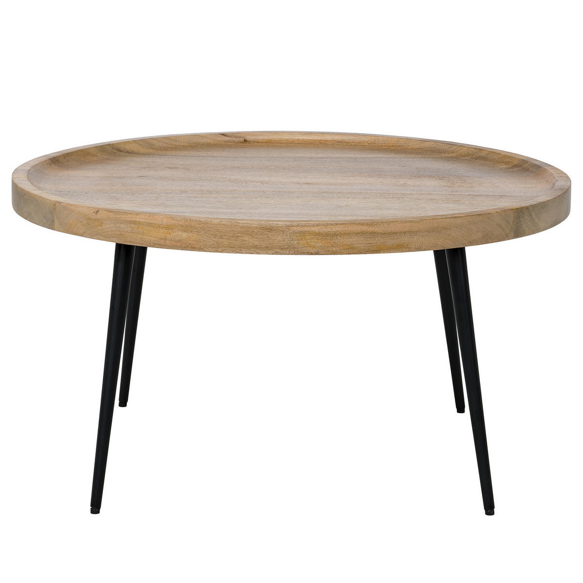 COUCHTISCH - Mango / Schwarz - Schwarz/Naturfarben, Holz (75/75/39cm) - home24