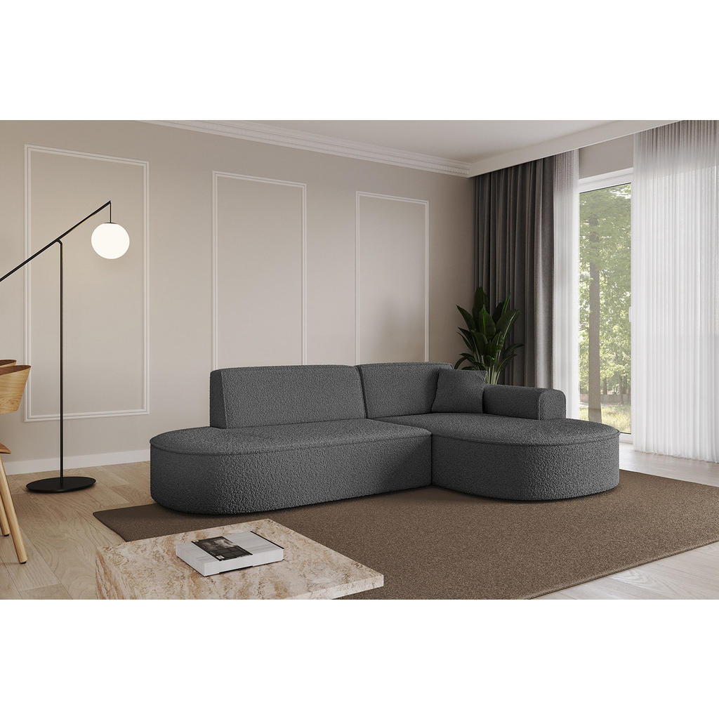 Thumbnail - Altdecor Ecksofa, Grau, Textil, 3-Sitzer, L-Form, Ottomane rechts, 234x163 cm, Wohnzimmer, Sofas & Couches, Wohnlandscha...