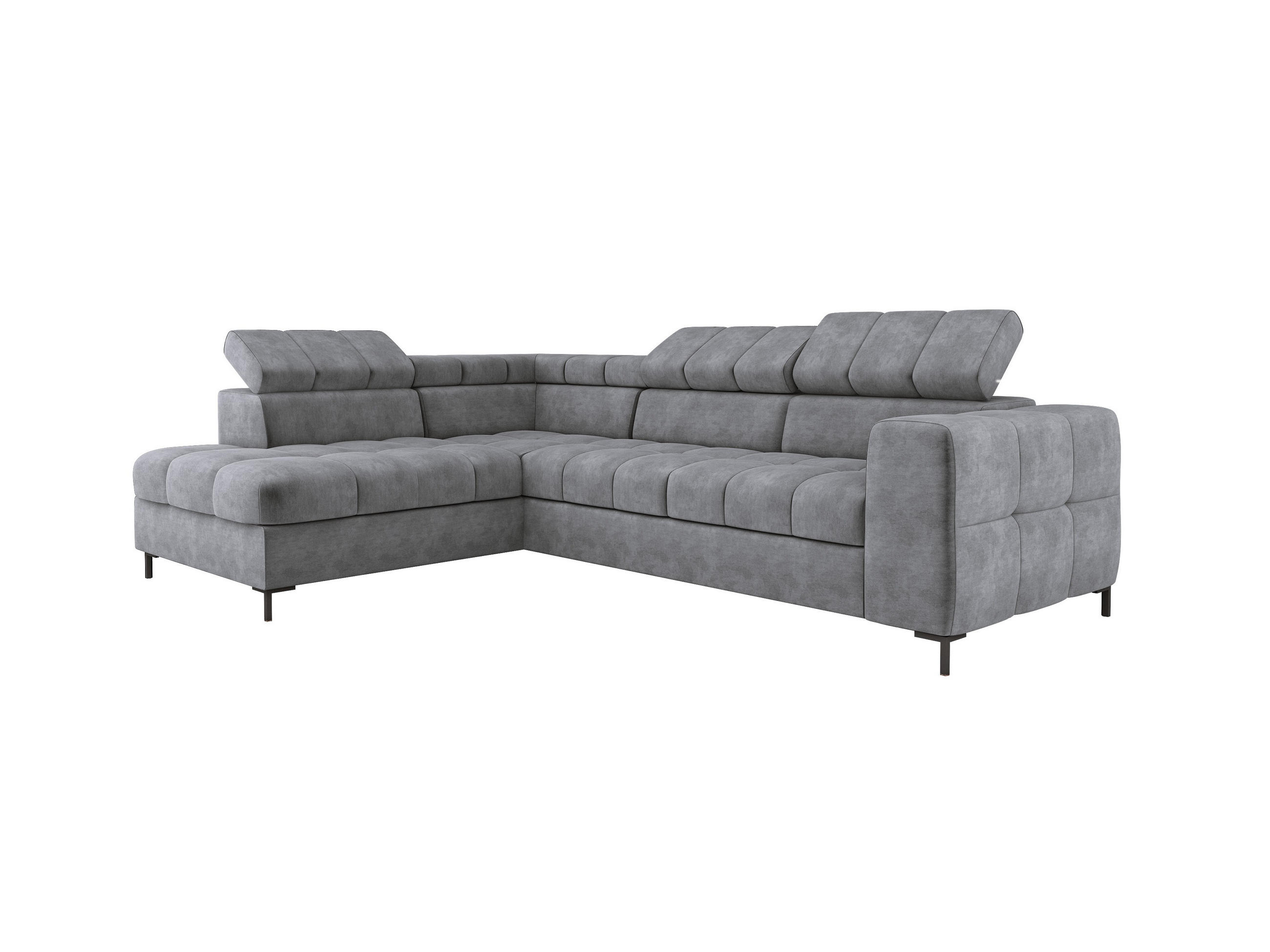 ECKSOFA PABLOS Cloud, L-förmig, Moderne, mit verstellbarem Kopfteil, Schlaf- & Lagermöglichkeiten, freistehend, LINKS 201x279x97 cm Grey - Silberfarben, Holz/Textil (201/279cm) - DomoHome