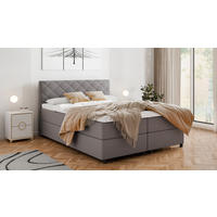 BOXBETT Diamaro 160x200 cm mit Bettkasten und Topper - Dunkelgrau - Grau, Holz (160/200cm) - Homesy