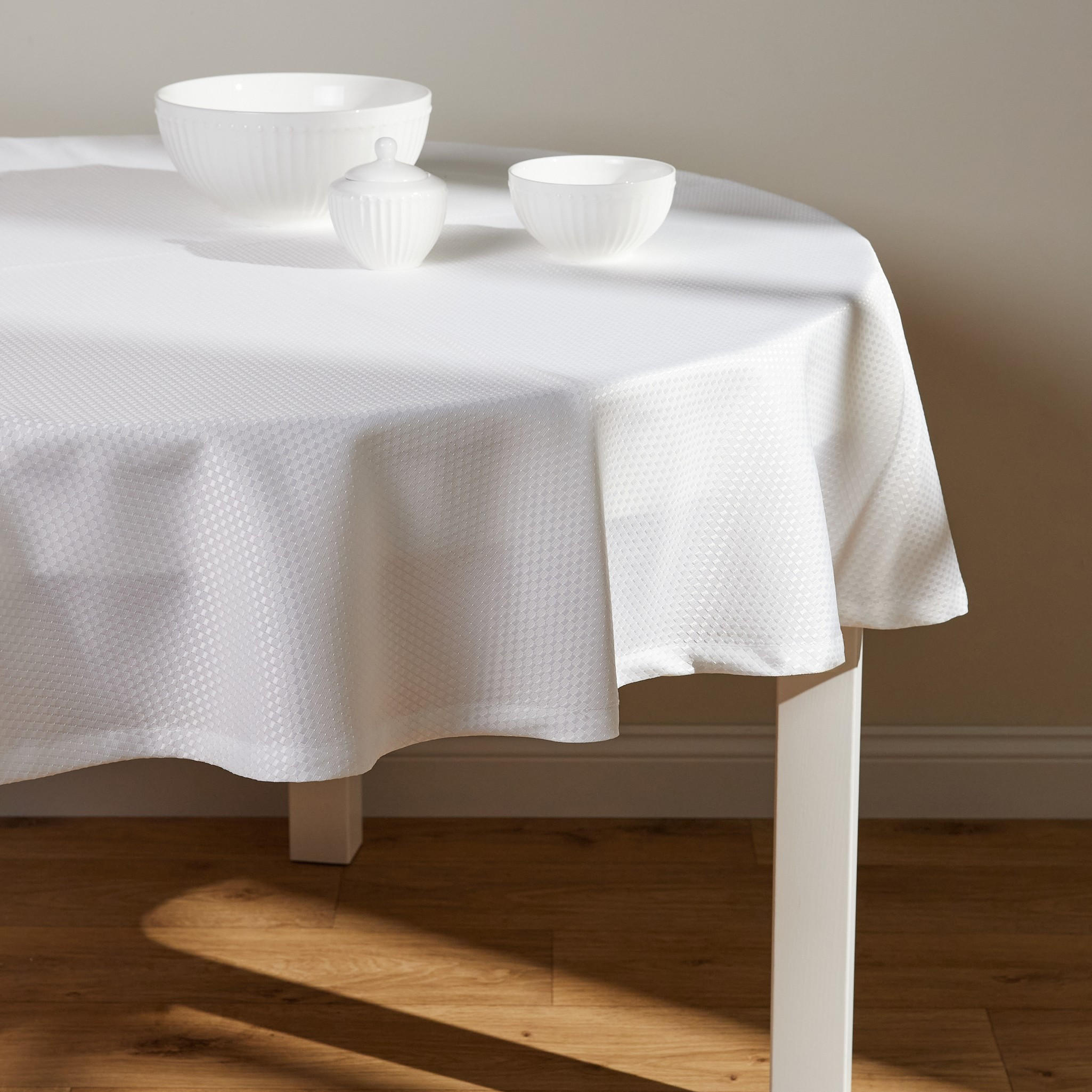 TISCHDECKE Arpuro - Weiß, Textil (160cm) - home&you