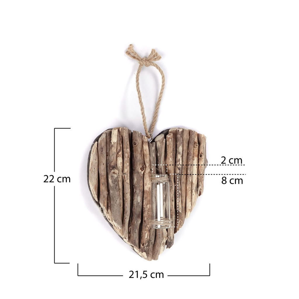 Thumbnail - Creedwood Wandvase, Natur, Holz, 21x22x3 cm, Dekoration, Skulpturen & Dekoobjekte, Wanddeko