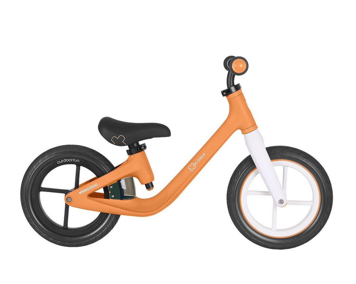 LAUFRAD Xplorer 12 Zoll orange höhenverstellbarer Lenker und Sitz, Griffe - Orange, Metall (87/35/55cm) - Kikka boo