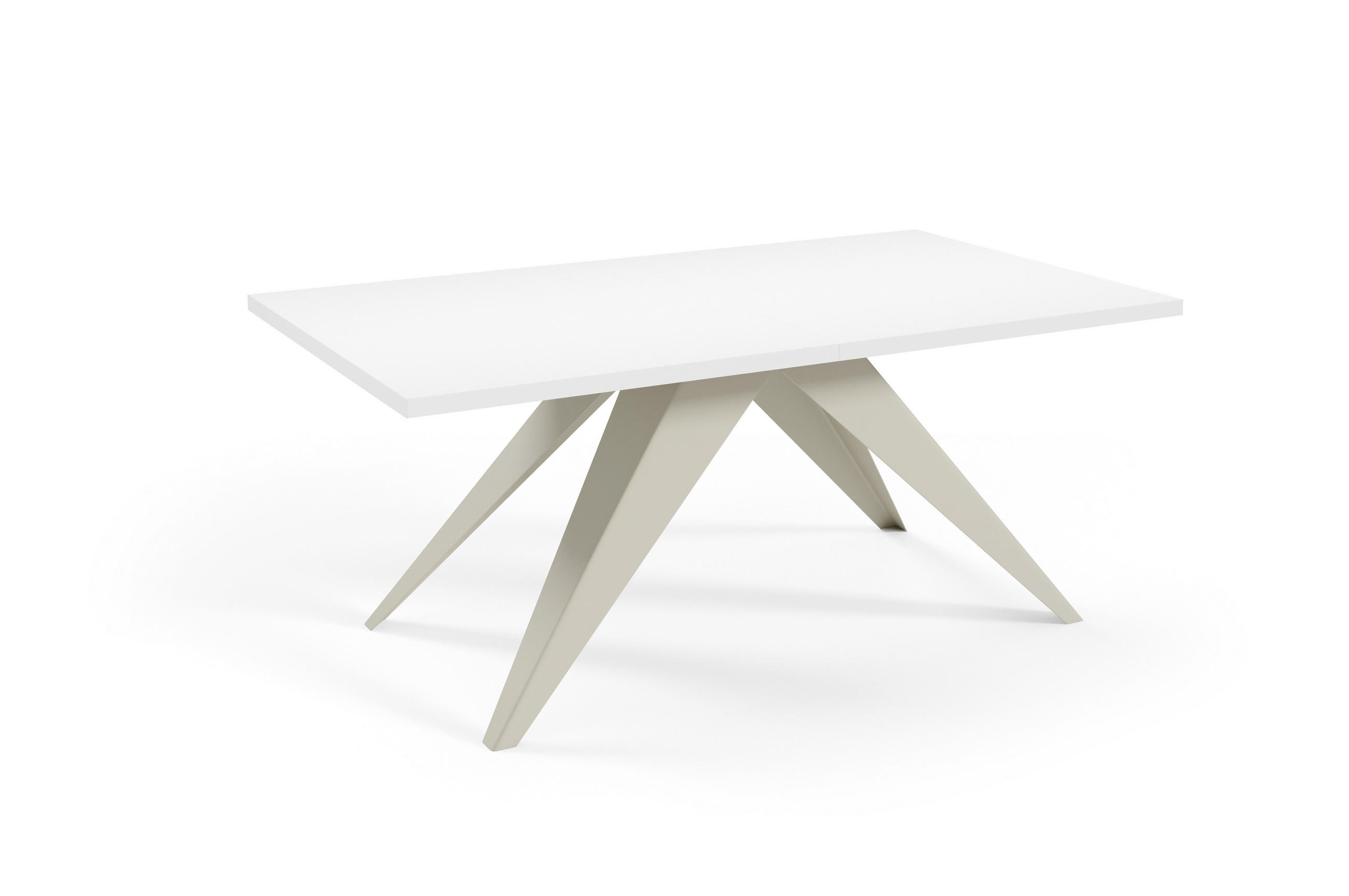 Meblini Esstische Weiß, Kaschmir 160x76x90 cm