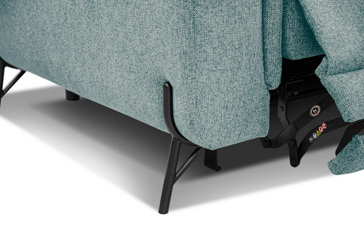 SOFA AVENA 3-Sitzer mit 2 Relaxfunktionen, mintgrün - Mintgrün, Holzwerkstoff/Textil (204/80/108cm) - Courtois Laville