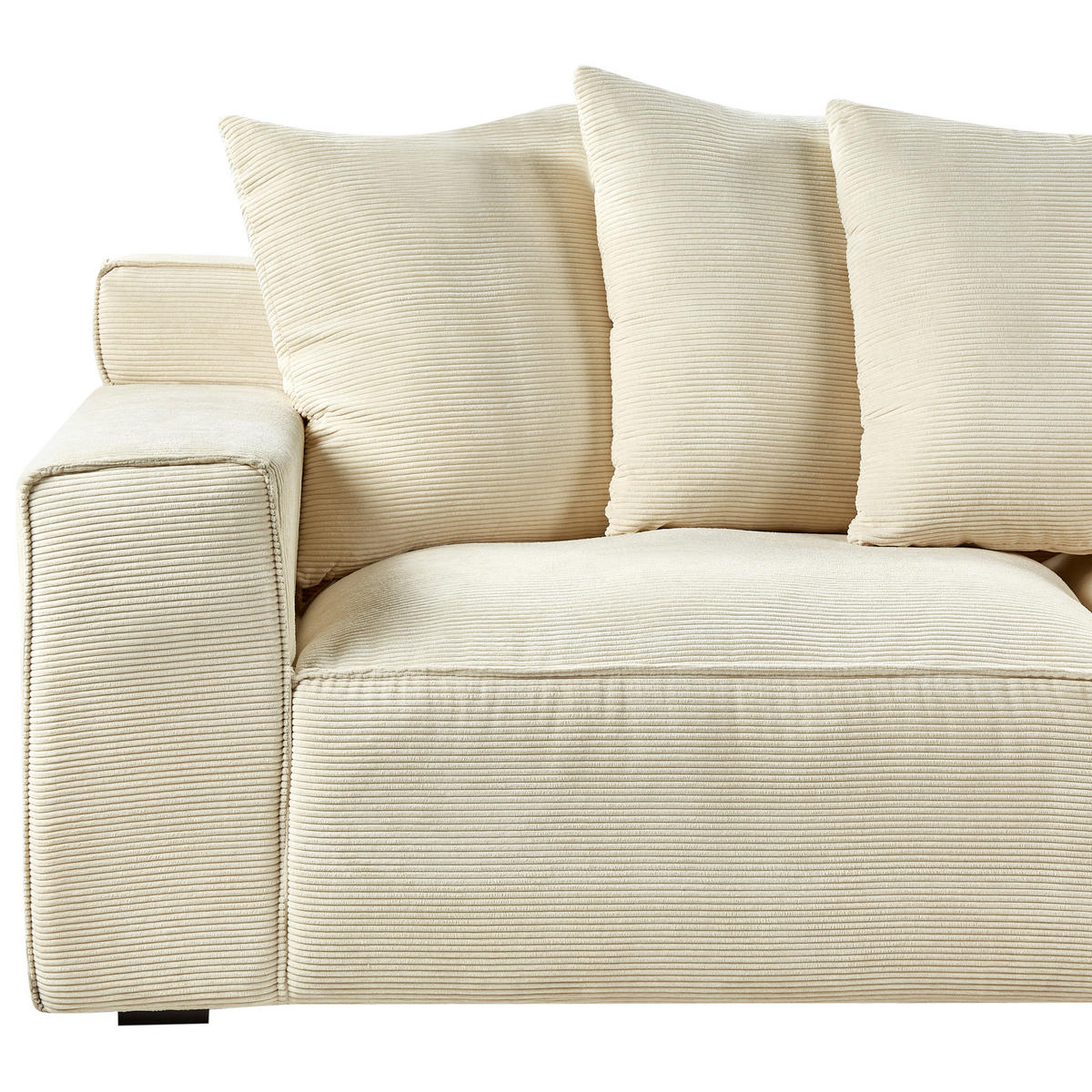 POHOVKA 3-místná Manšestr Světle béžová Viskan - béžová, textil (200/62/74cm) - Beliani