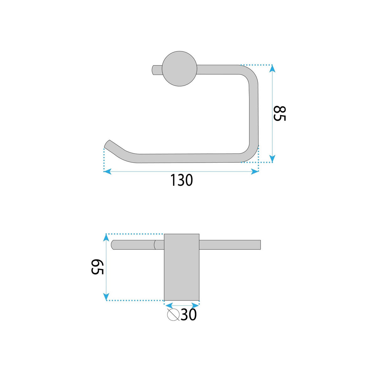 HALTER Für Toilettenpapier Rea 9711 Prism Brush Nickle - Nickelfarben, Metall (13.5/9.5/6.5cm) - REA