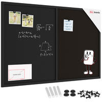 KOMBITAFEL Kork/schwarz magnetisch 90x60 Holzrahmen schwarz lackiert - Schwarz, Holz (90/60/1.5cm) - ALLboards