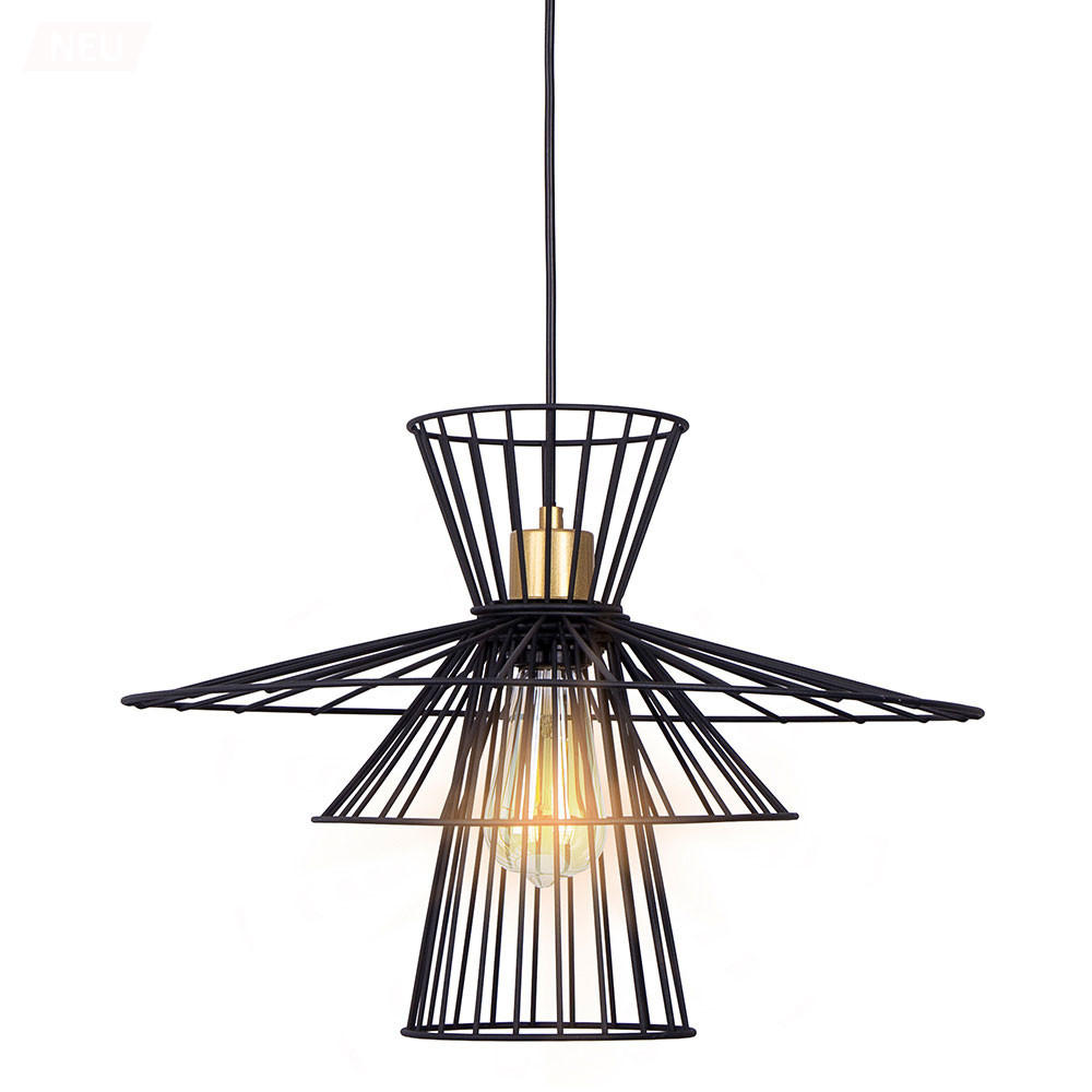 LED HÄNGELEUCHTE Metalldraht Schwarz - Schwarz, Metall (45/45/150cm) - Nowa