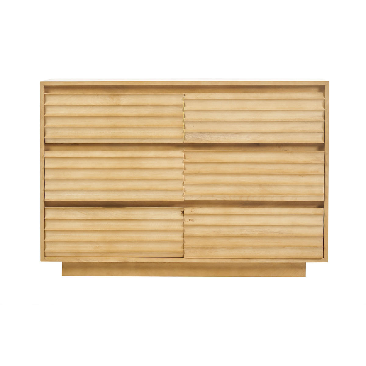 KOMMODE Massivholz Mangoholz 6 Schubladen MATCHA - Eiche Bianco, Holz (45/75/110cm) - Miliboo