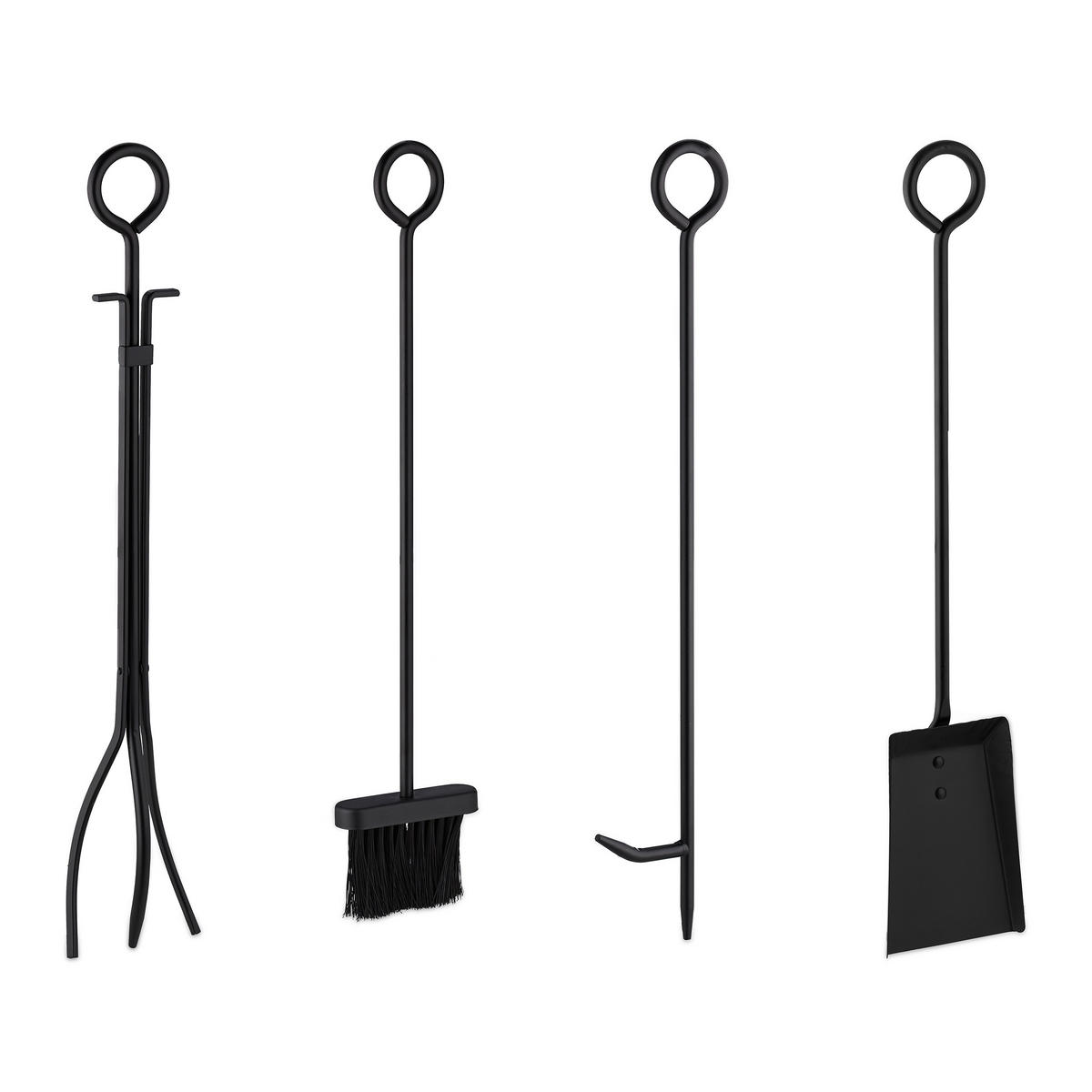 KAMINHOLZREGAL - Schwarz, Kunststoff/Metall (46/73/30cm) - Relaxdays