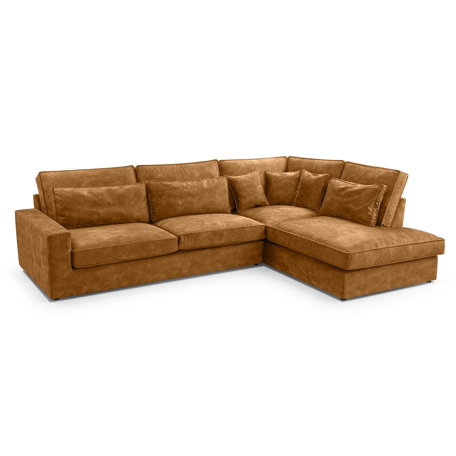 ECKSOFA Eckcouch Monica mini L-form, Braun - Braun, Textil (224/280cm) - Fedve