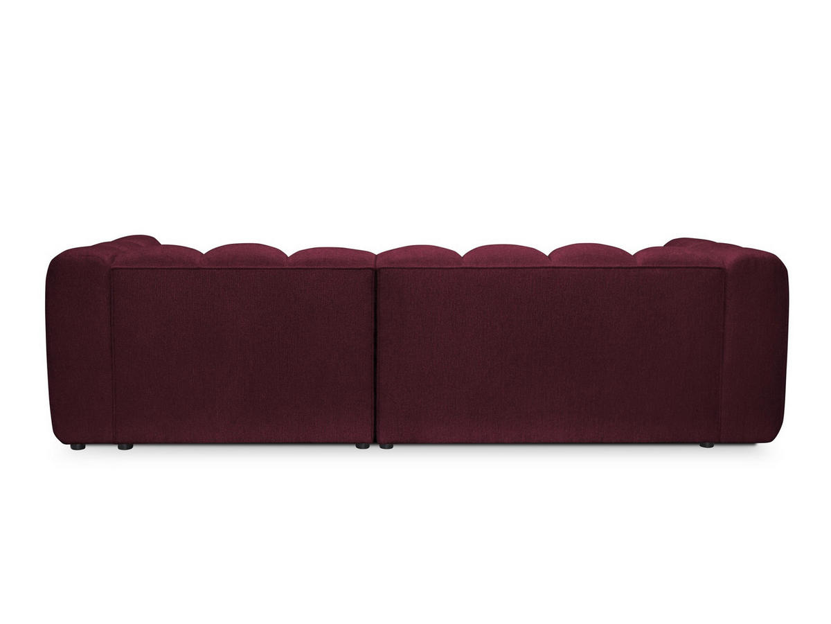 ECKSOFA Links Strukturstoff Gelb - Currygelb/Schwarz, Holzwerkstoff/Kunststoff (224/166cm) - LaMiaSofa