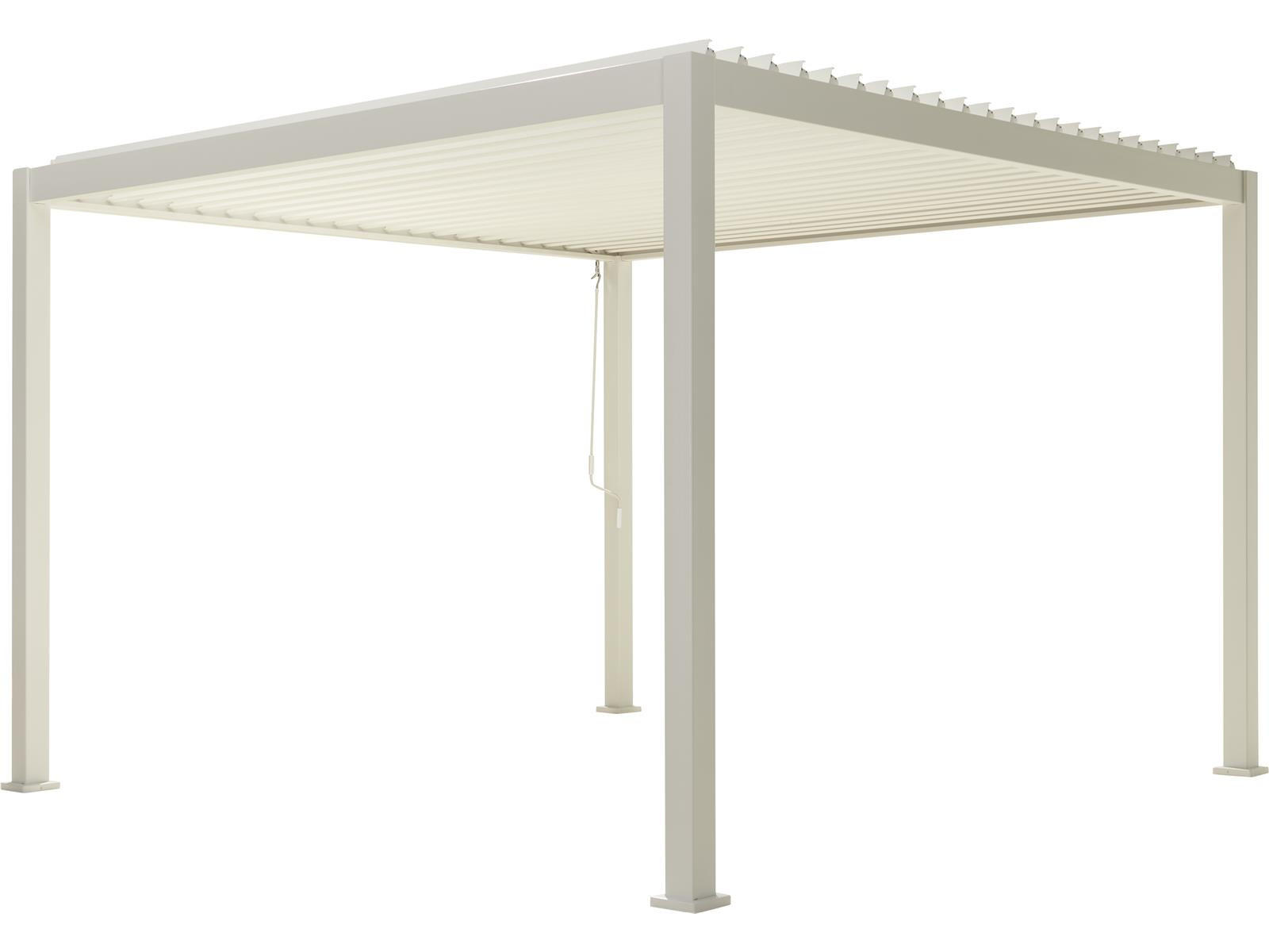 LAMELLENDACH-PERGOLA Mirador Deluxe 3,6x3,6 m Weiß Aluminium - Weiß, Kunststoff (360/250/360cm) - Green Spirit