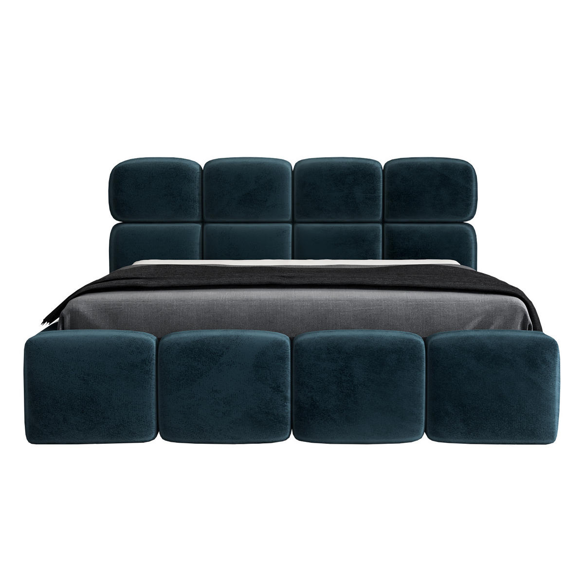 POLSTERBETT MONAKO 160x200 Blau - Blau, Textil (160/200cm) - A&J MöbelLand