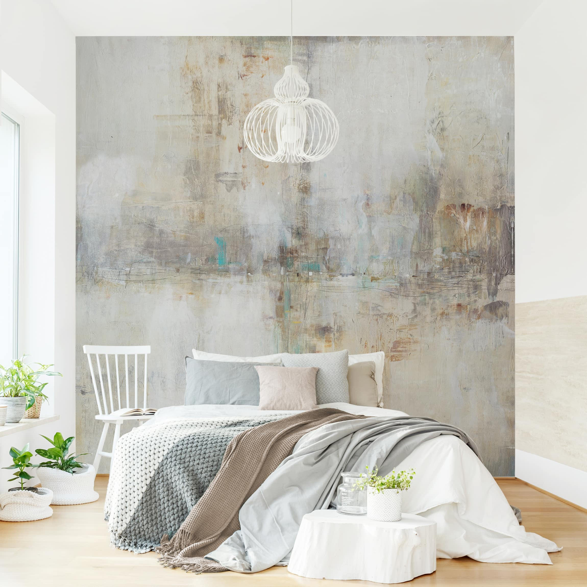 FOTOTAPETE Essenz I 240/240 cm - Grau, Papier (240/240cm) - Bilderwelten