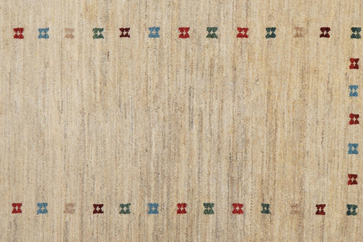 GABBEH-TEPPICH handgeknüpft Rizbaf Beige 181/125 cm Schurwolle - Beige, Textil (125/181cm) - Looma