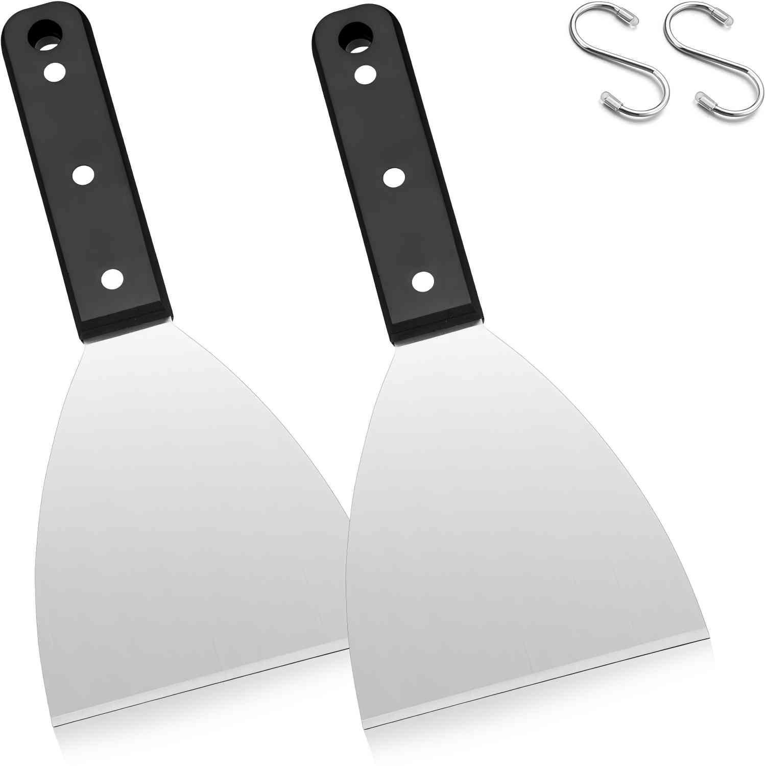 EDELSTAHL-GRILLSPATEL NC21 2er-Pack - Schwarz, Metall (23.5cm) - Joyfair