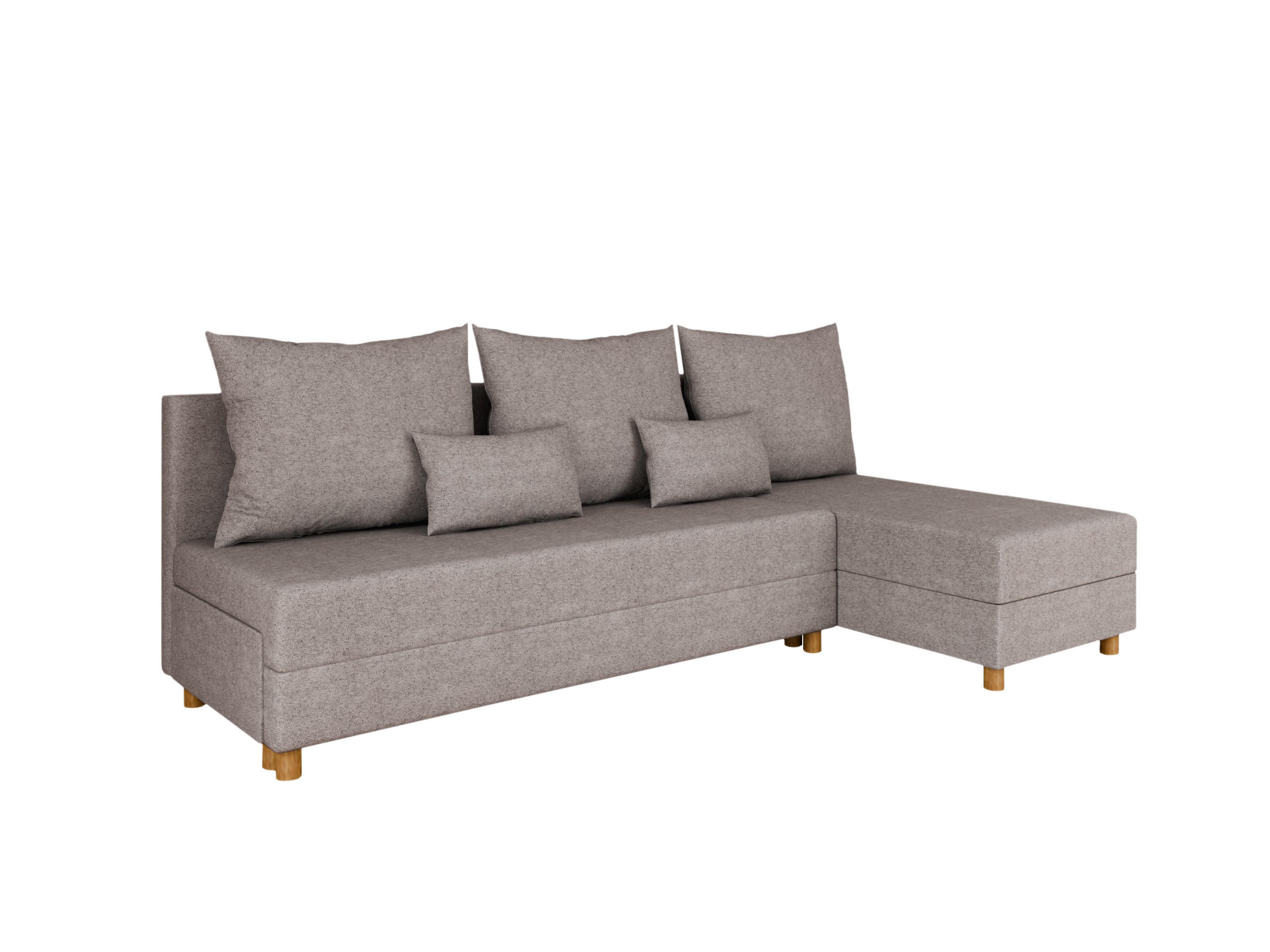 ECKSOFA Lellice L-Form- links oder rechts montierbar, grau - Grau, Holz (214/122cm) - Panda Möbel