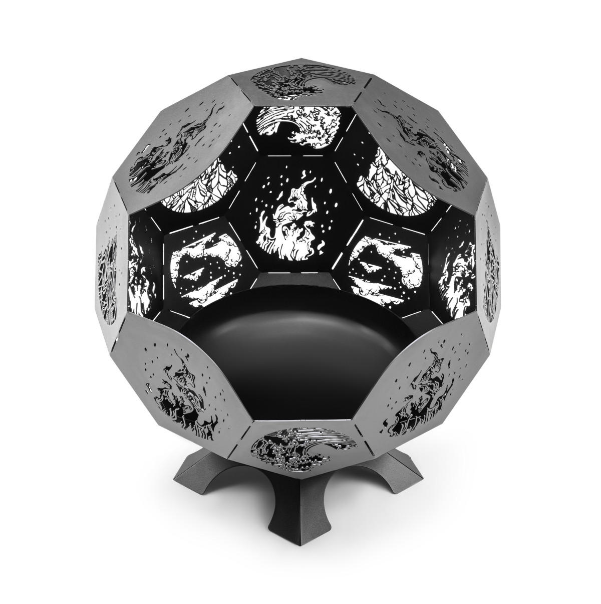 FEUERSTELLE LUNA Schwarz 100 x 100 x 110 cm 75 kg pulverbeschichtet - Schwarz, Metall (100/110/100cm) - The Favilla