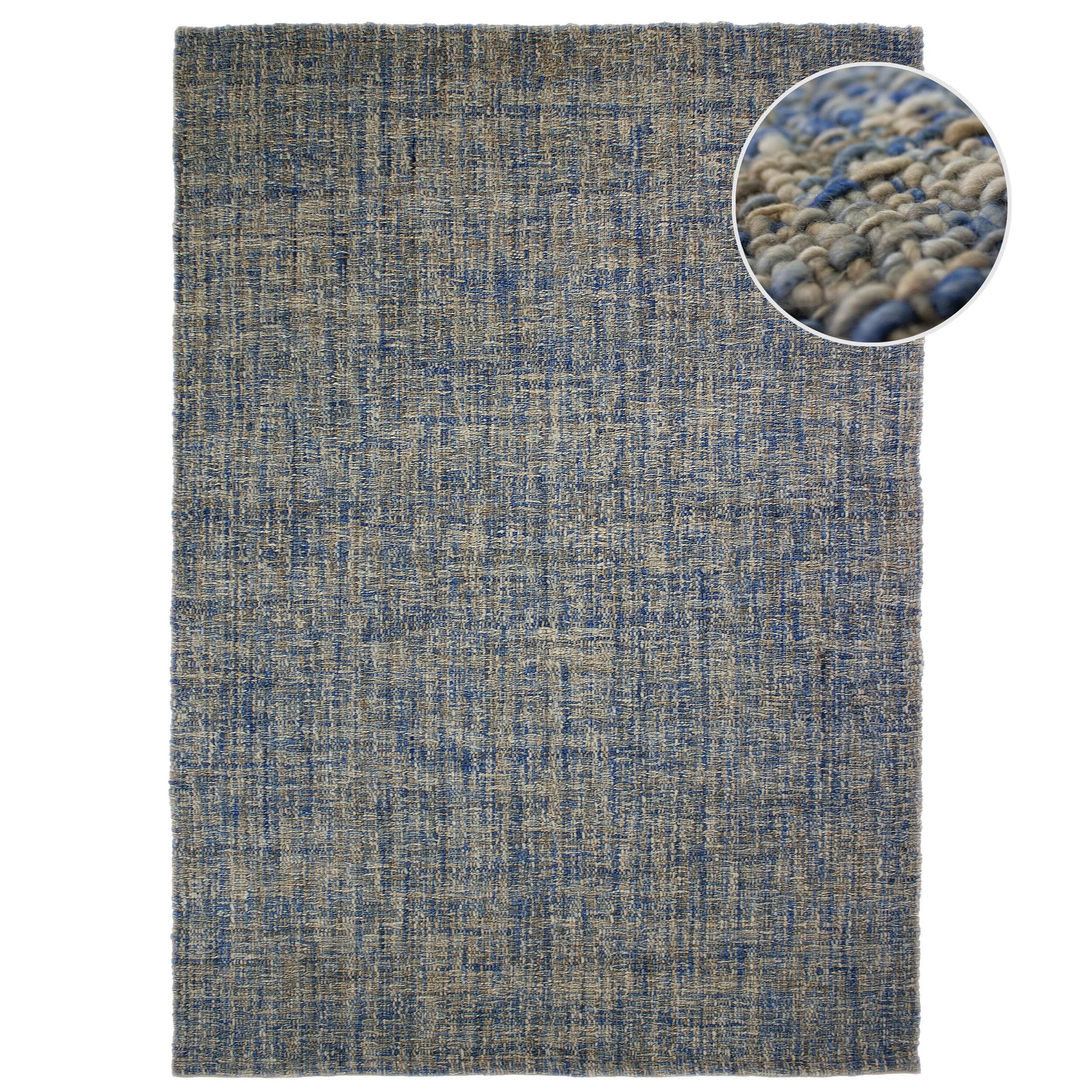 WOLLTEPPICH OTLEY, einfarbig, Blau, 160 x 230 cm - Blau, Textil (230/160cm) - KADIMA DESIGN