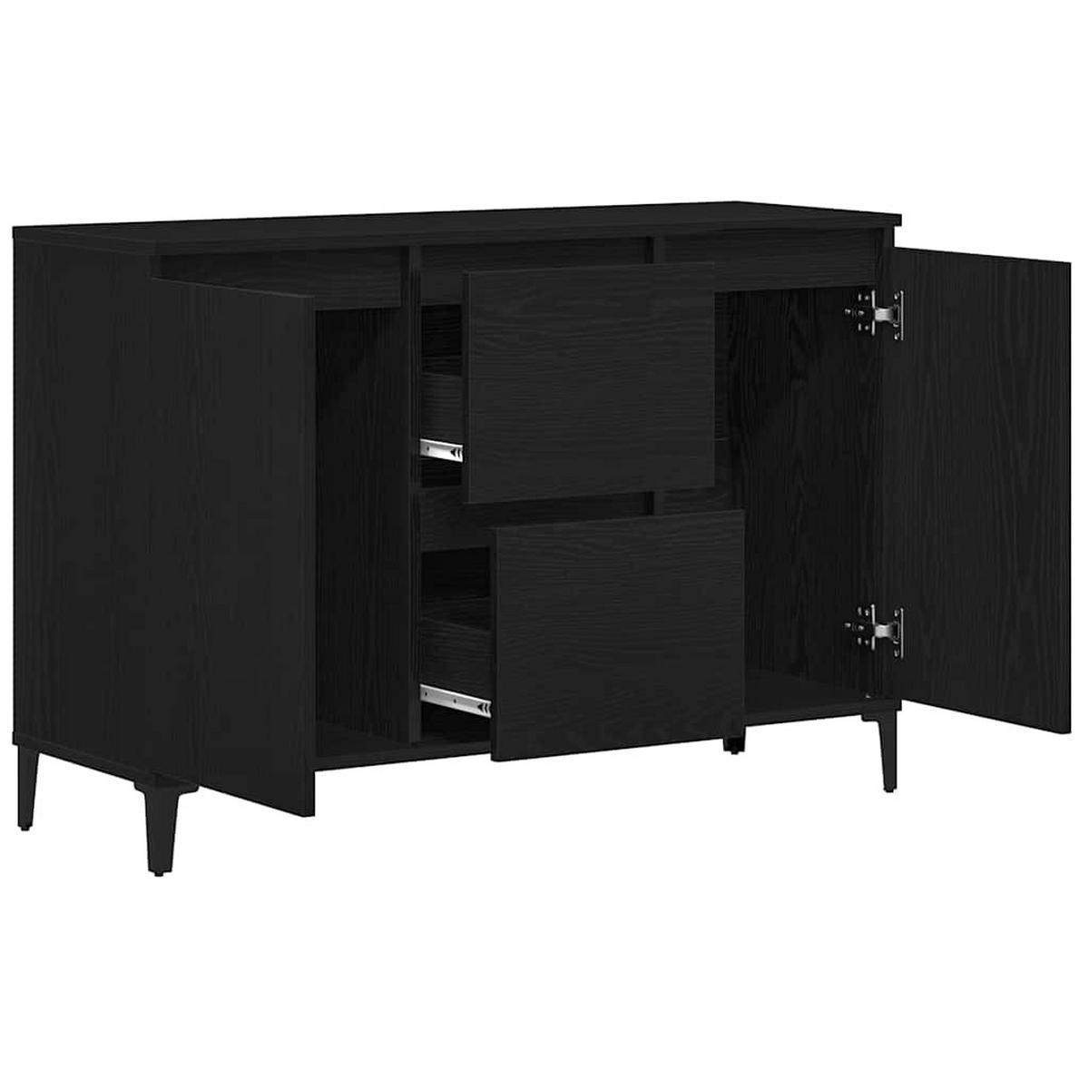 SIDEBOARD Schwarz Eichen-Optik 104/35/70 Cm Holzwerkstoff - Schwarz, Holzwerkstoff (35/70/104cm) - vidaXL