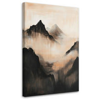 LEINWANDBILD Berge abstrakte Landschaft - Beige, Textil (60/90cm) - Feeby