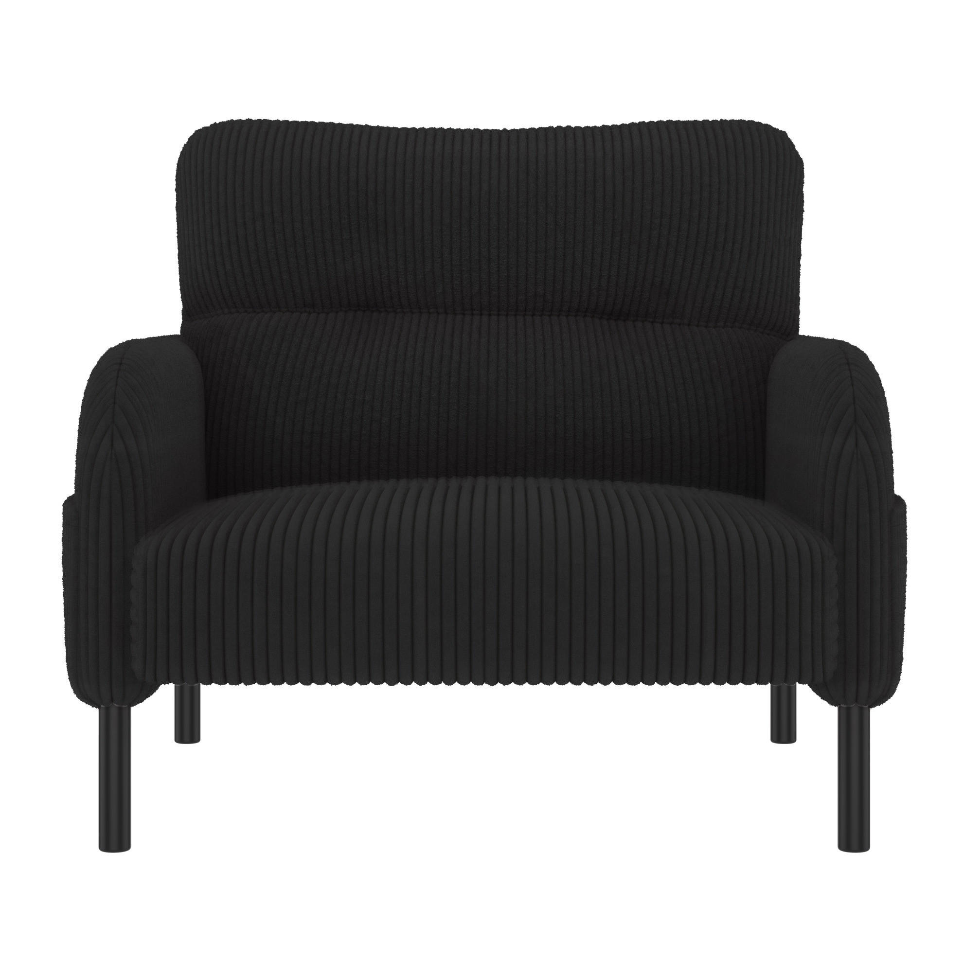 SESSEL 67/75/79 cm in Schwarz aus Cord mit Seitentasche - Schwarz, Textil (67/79/75cm) - BEAOK