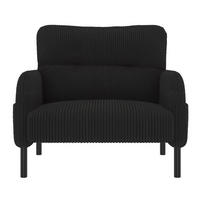 SESSEL 67/75/79 cm in Schwarz aus Cord mit Seitentasche - Schwarz, Textil (67/79/75cm) - BEAOK