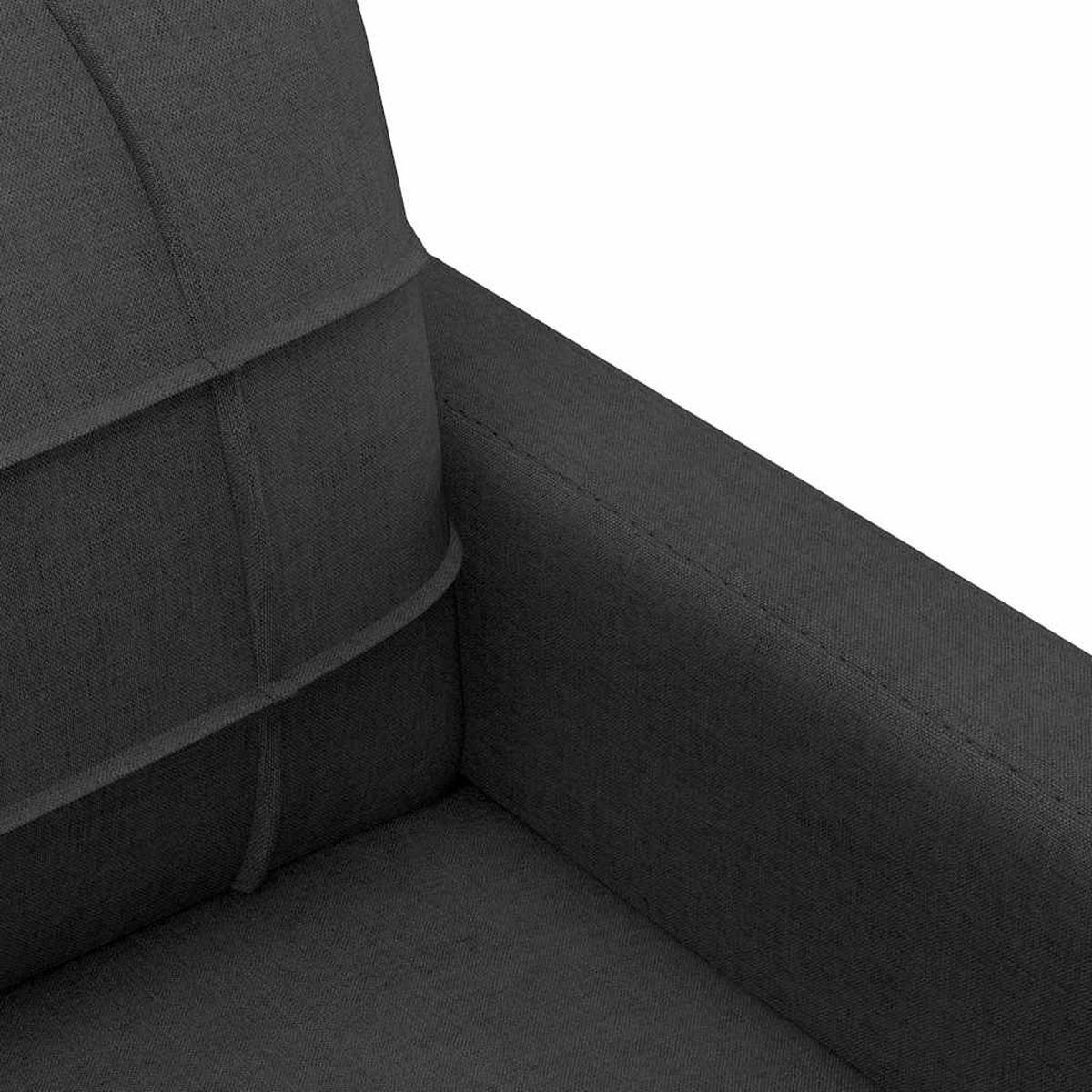 3-SITZER-SOFA Düren - Schwarz, Textil (198/80/77cm) - Nettlife