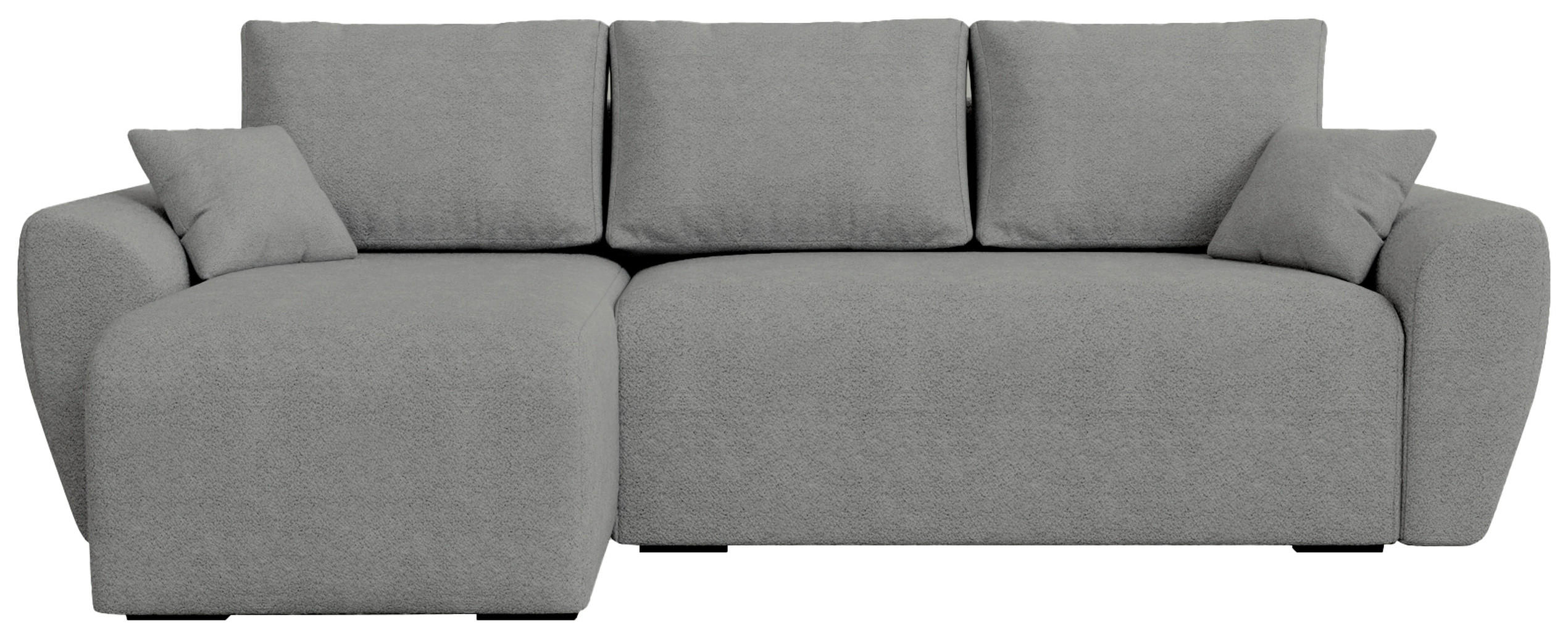 ECKSOFA Rotterdam mit Schlaffunktion Grau Bouclé - Grau, Textil (238/141cm) - Bromarkt