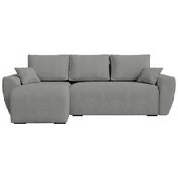 ECKSOFA Rotterdam mit Schlaffunktion Grau Bouclé - Grau, Textil (238/141cm) - Bromarkt