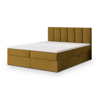 BOXBETT MERIL 140x200 cm mit Matratze und Topper - Gelb - Gelb, Holz (140/200cm) - MASSENO