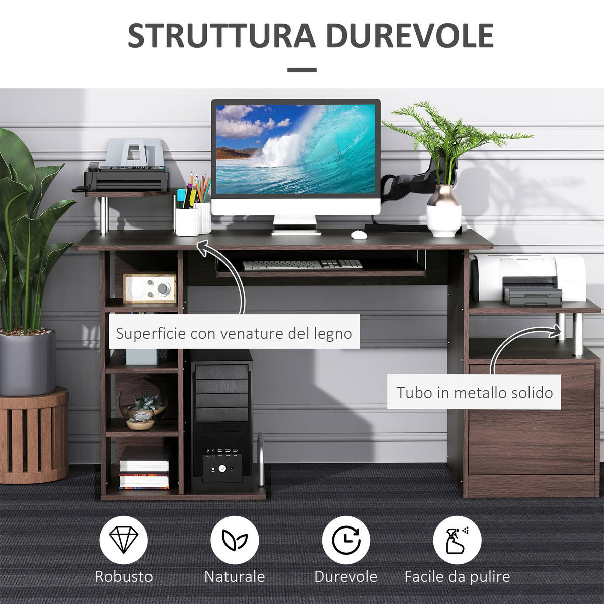 BÜROTISCH Braun 1 Stück - Braun, Holzwerkstoff (60/152/88cm) - GiPP