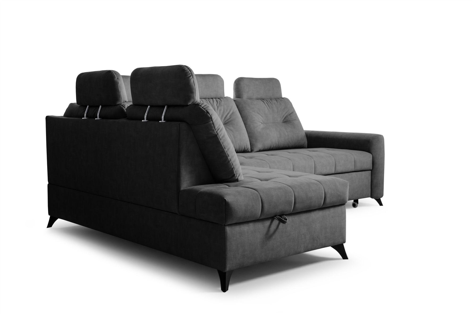 Fun Möbel Ecksofa Dunkelgrau 250x200 cm