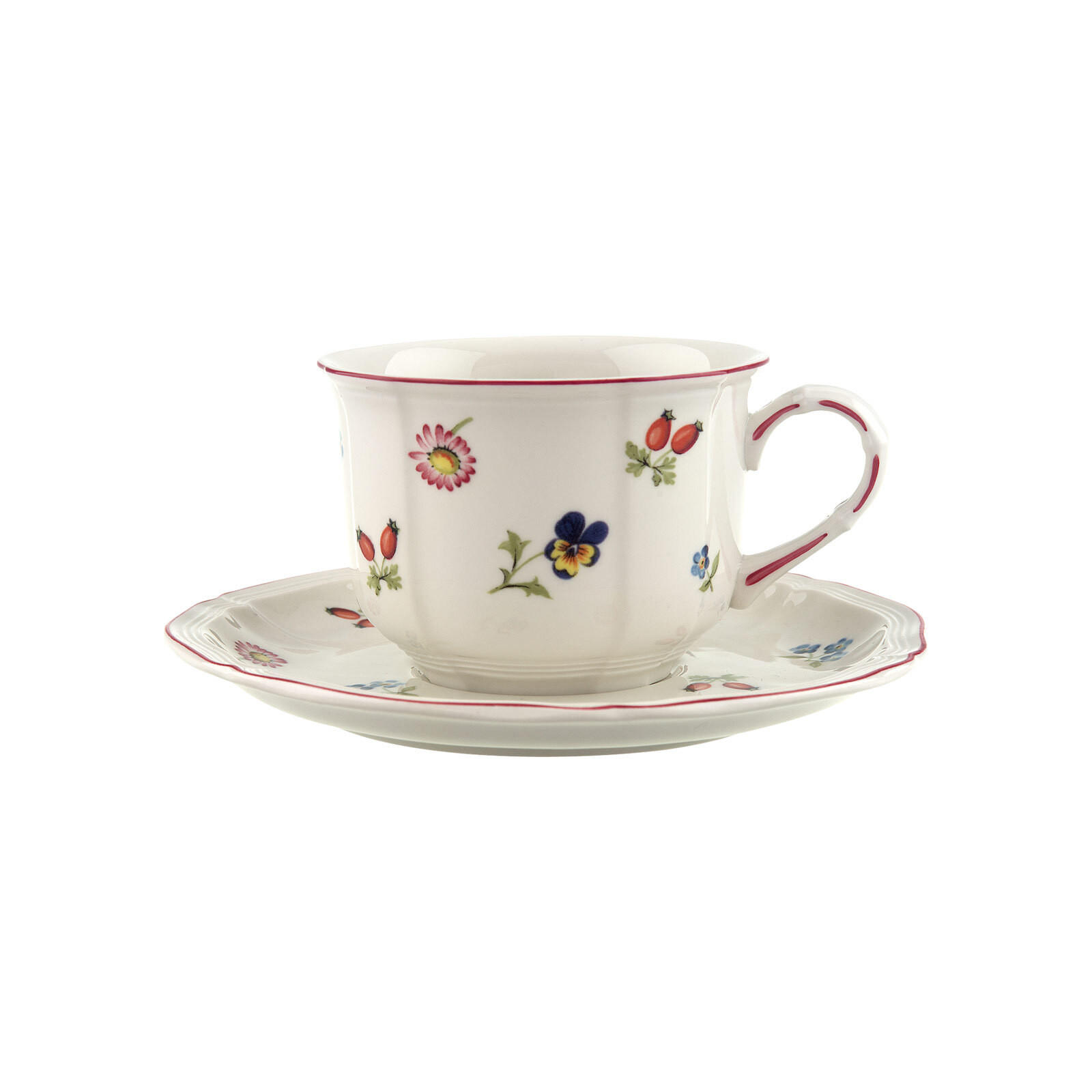 FRÜHSTÜCKSTASSE MIT UNTERTASSE Petite Fleur bunt 260 ml - Multicolor, Keramik (0.26L) - Villeroy & Boch