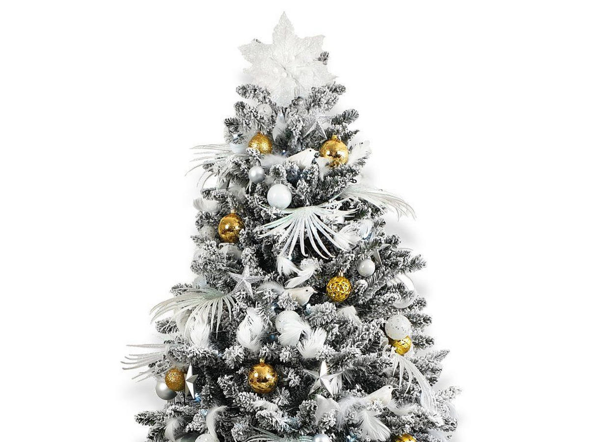 WEIHNACHTSBAUMSCHMUCK-SET POLAR GOLD II, 163-teilig, für Weihnachtsbäume 240–270 cm, inkl. Aufbewahrungsbox - Silberfarben/Goldfarben, Glas/Kunststoff (55/50/75cm) - LAALU