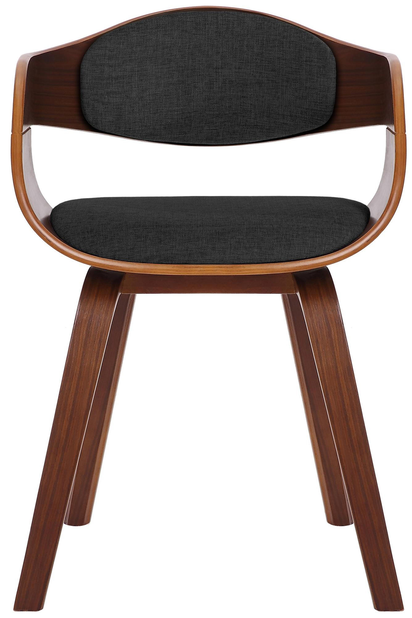 ARMLEHNENSTUHL Stoff Walnuss/Dunkelgrau - Dunkelgrau/Walnussfarben, Holz/Textil (49/73/46cm) - CLP